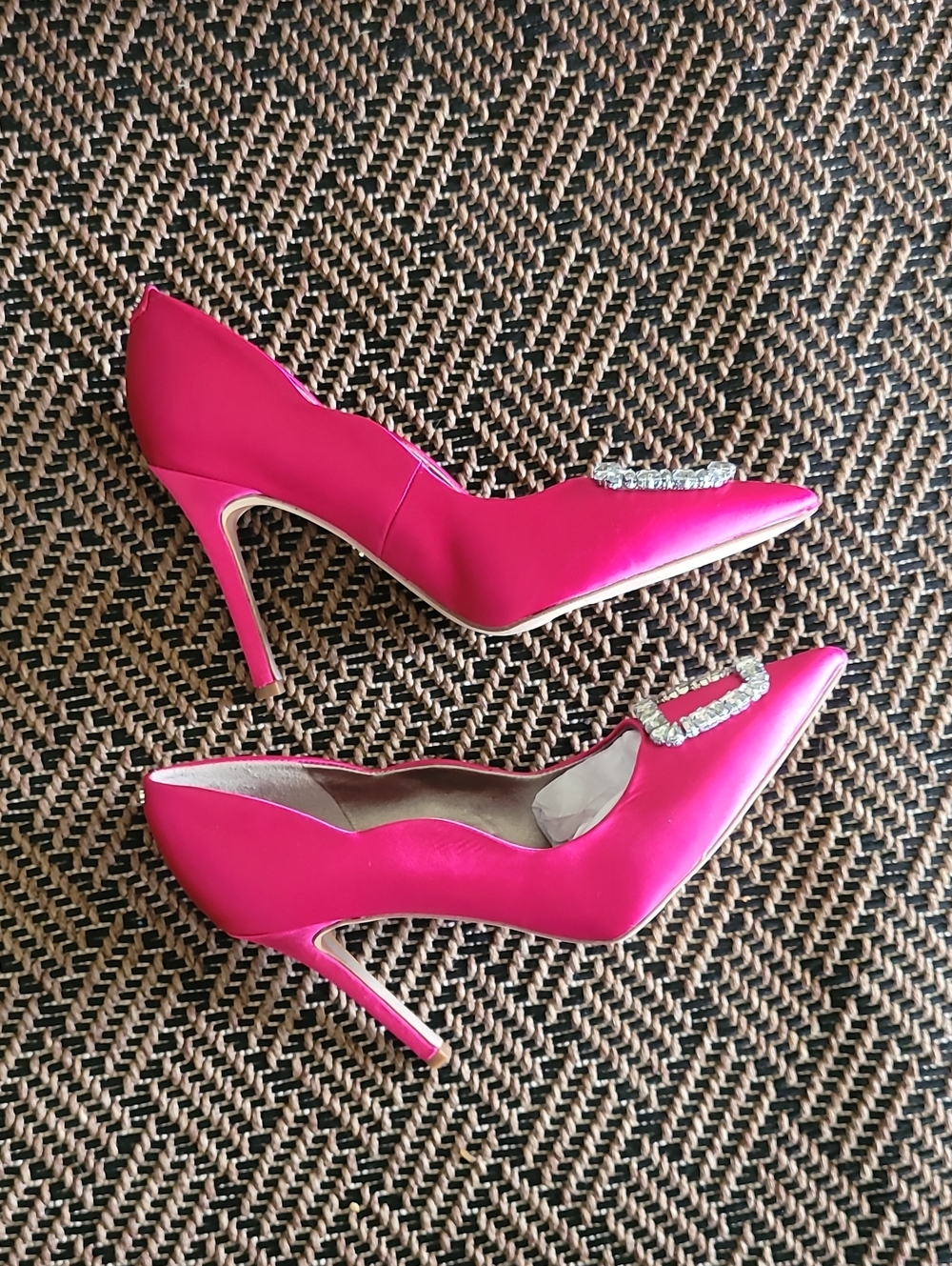 Sam Edelman Harriett Satin Pointed Toe Pump Hot Pink Sz 7.5